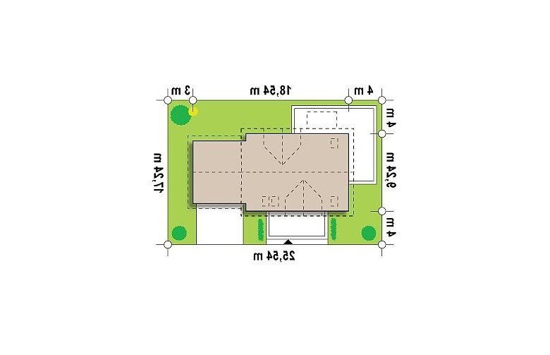 Projekt domu z poddaszem Z175 - Usytuowanie - wersja lustrzana