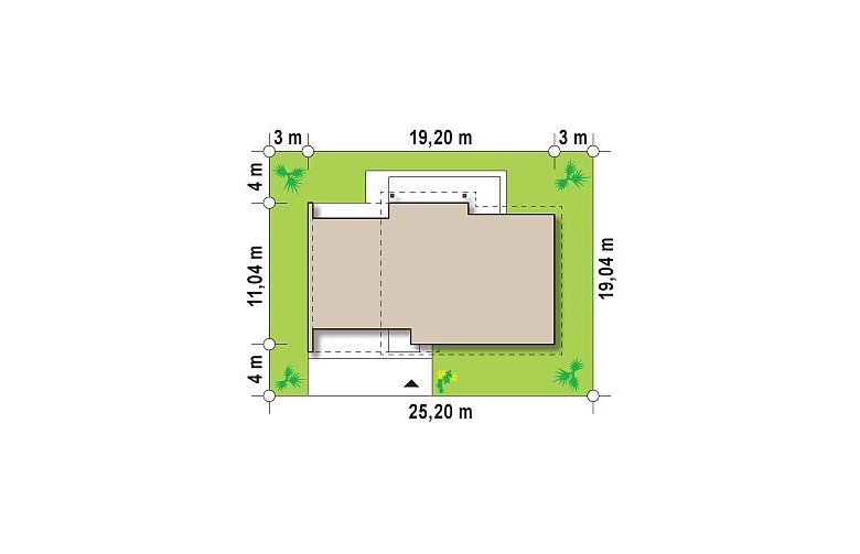 Projekt domu parterowego Z182 - Usytuowanie