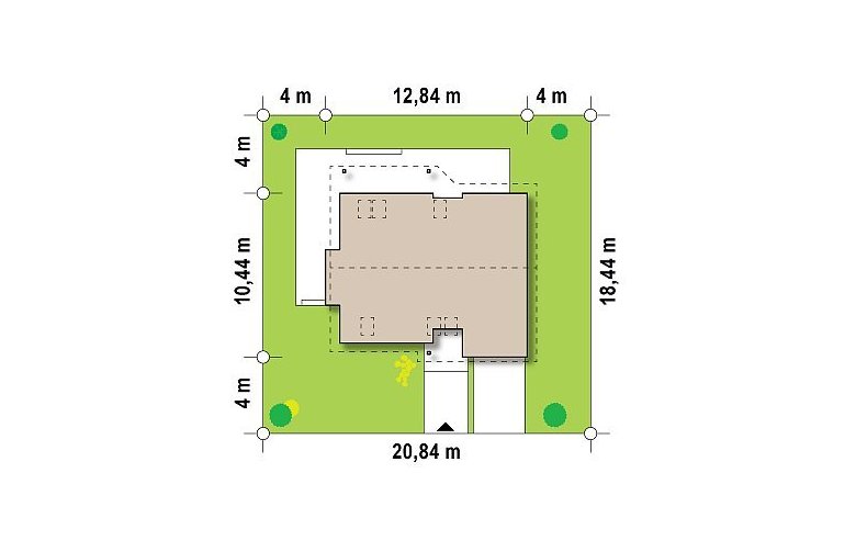 Projekt domu z poddaszem Z186 - Usytuowanie