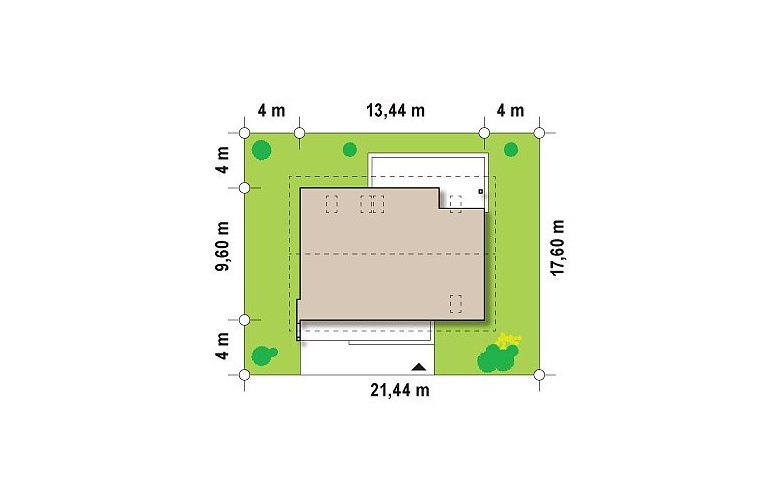 Projekt domu z poddaszem Z188 - Usytuowanie