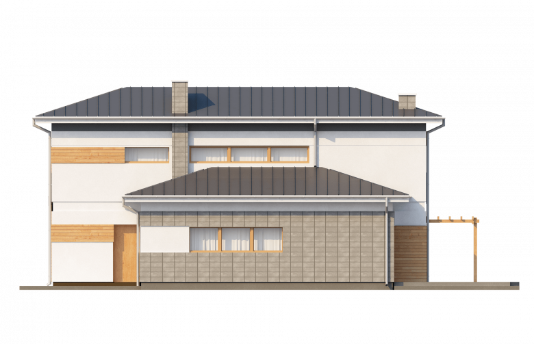 Projekt domu piętrowego Zx25 - elewacja 1