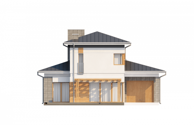 Projekt domu piętrowego Zx25 - elewacja 3