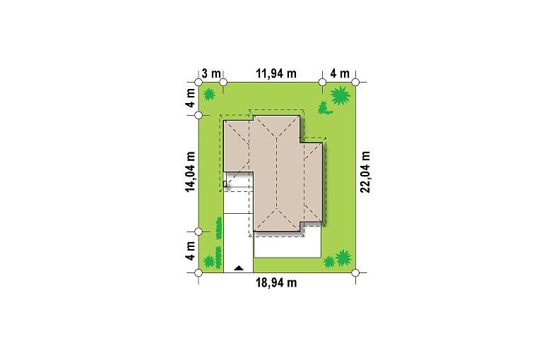 Projekt domu piętrowego Zx25 - Usytuowanie