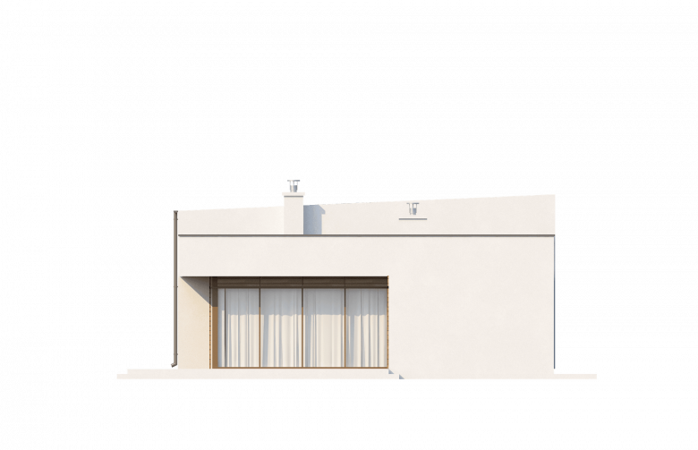 Projekt domu parterowego Zx35 - elewacja 3