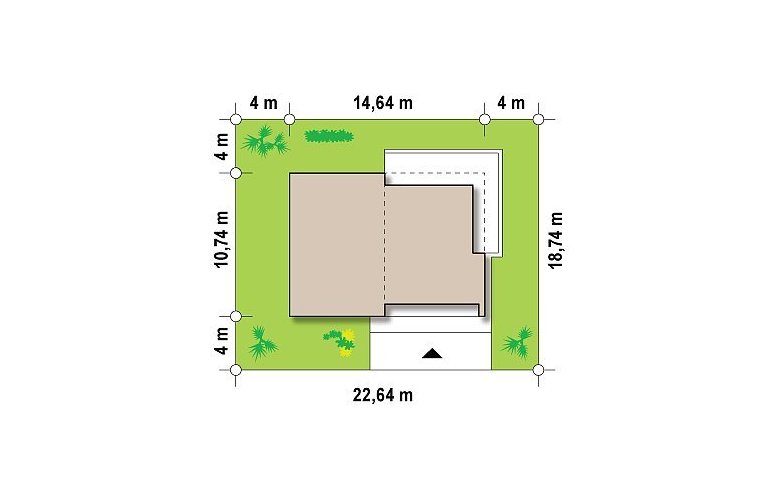 Projekt domu parterowego Zx35 - Usytuowanie