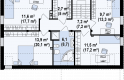 Projekt domu z poddaszem Zx38 - rzut poddasza