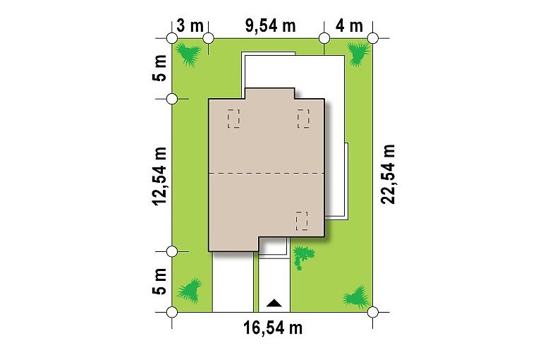 Projekt domu piętrowego Zx44 - Usytuowanie