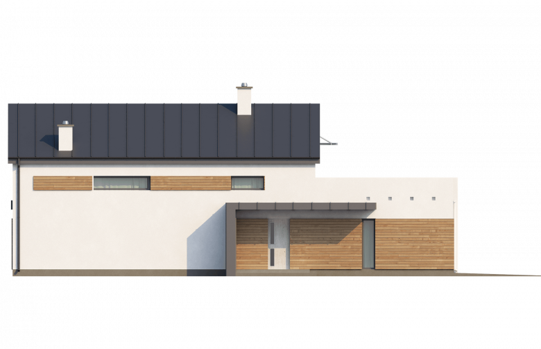 Projekt domu z poddaszem Zx60 - elewacja 4
