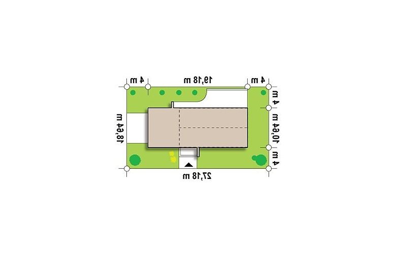 Projekt domu z poddaszem Zx60 - Usytuowanie - wersja lustrzana