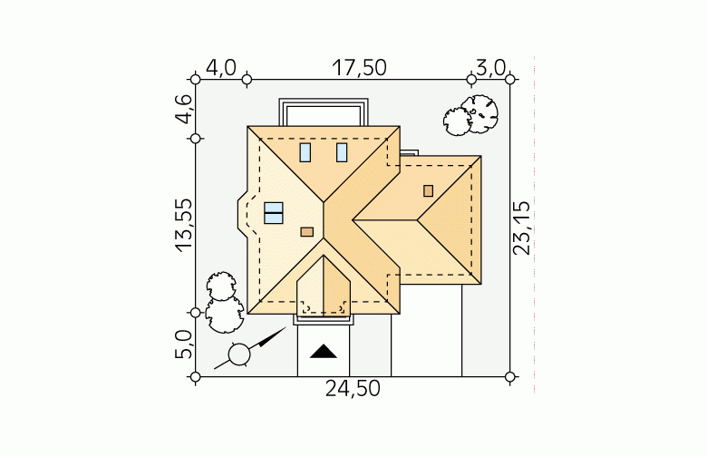 Projekt domu tradycyjnego Klon - Usytuowanie