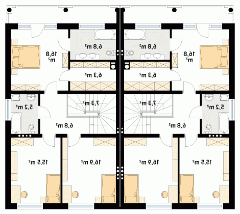 Rzut projektu Larus 2 - wersja lustrzana