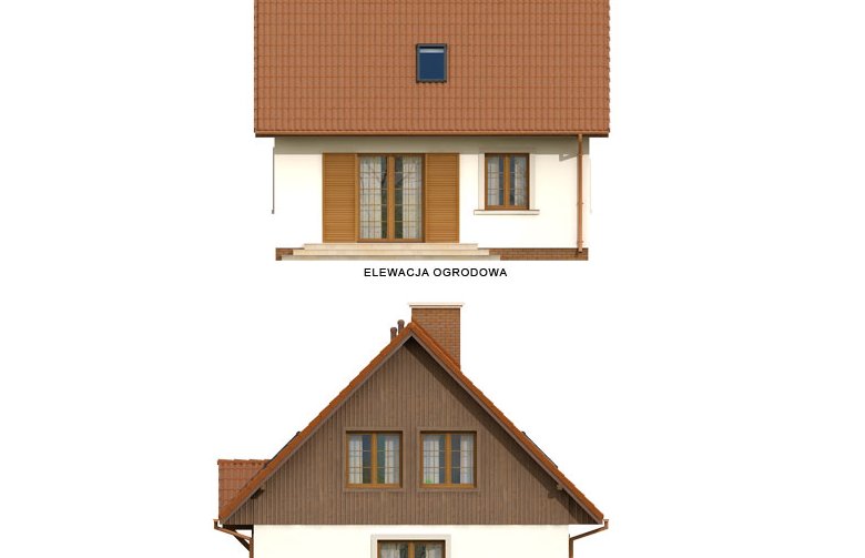 Projekt domu parterowego Orzeszek - elewacja 1