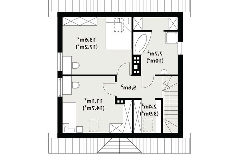 Projekt domu parterowego Orzeszek - poddasze