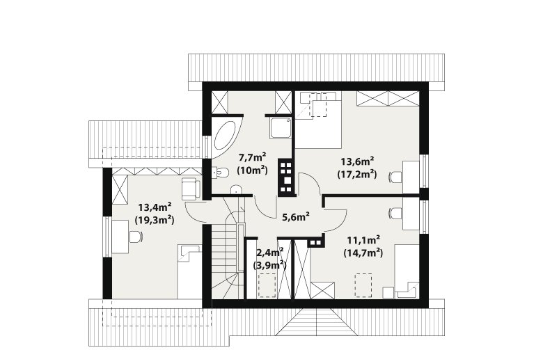 Projekt domu parterowego Orzeszek 2 - 