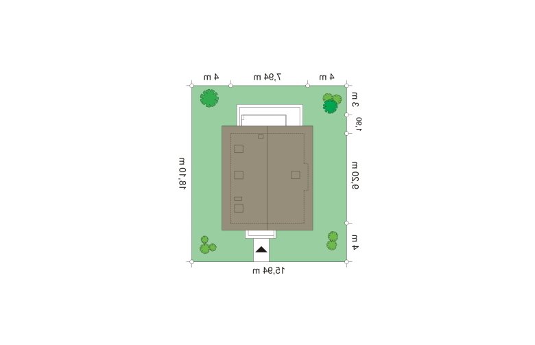 Projekt domu wielorodzinnego Gucio (82) - Usytuowanie - wersja lustrzana