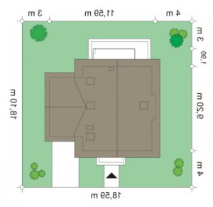 Usytuowanie budynku Gucio 2 (83) w wersji lustrzanej