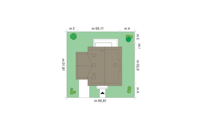 Projekt domu wielorodzinnego Gucio 2 (83) - Usytuowanie - wersja lustrzana