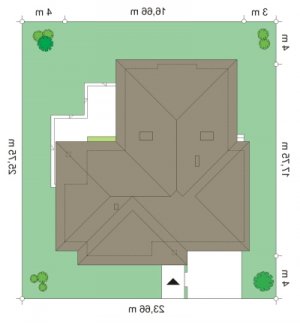 Usytuowanie budynku Komfortowy 3 (116) w wersji lustrzanej