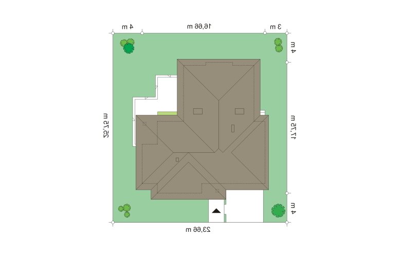 Projekt domu dwurodzinnego Komfortowy 3 (116) - Usytuowanie - wersja lustrzana