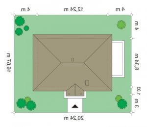 Usytuowanie budynku Kropka (119) w wersji lustrzanej