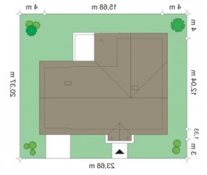 Usytuowanie budynku Miluś (136) w wersji lustrzanej