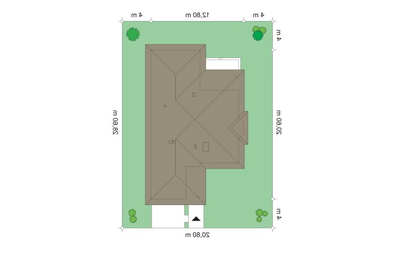 Projekt domu dwurodzinnego Natalia 4 (142) - Usytuowanie - wersja lustrzana