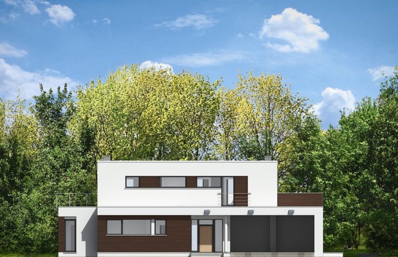 Projekt domu z poddaszem Willa l'Azur - elewacja 1