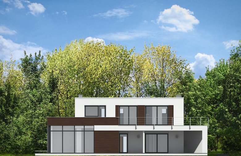 Projekt domu z poddaszem Willa l'Azur - elewacja 2