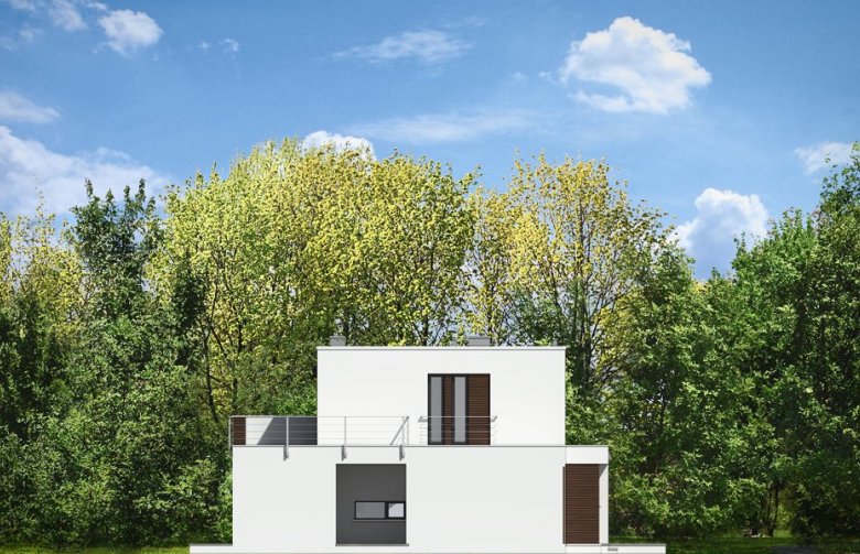 Projekt domu z poddaszem Willa l'Azur - elewacja 3