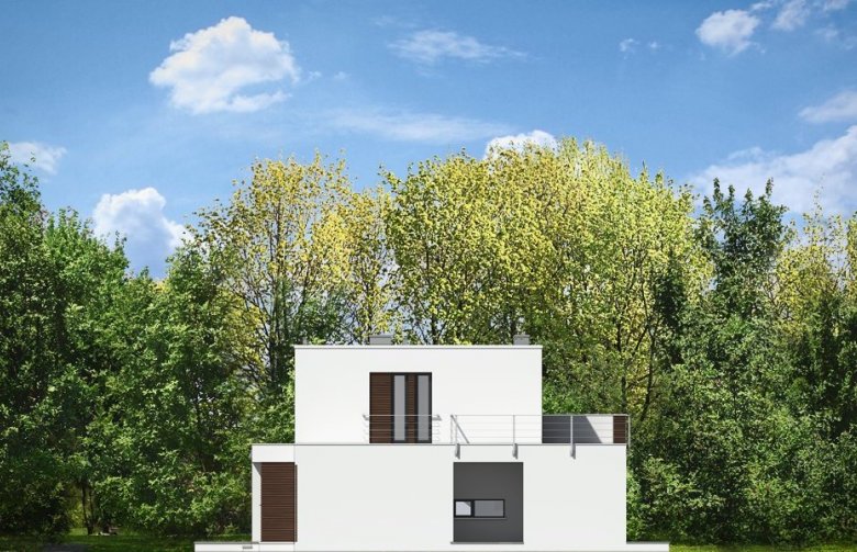 Projekt domu z poddaszem Willa l'Azur - elewacja 3