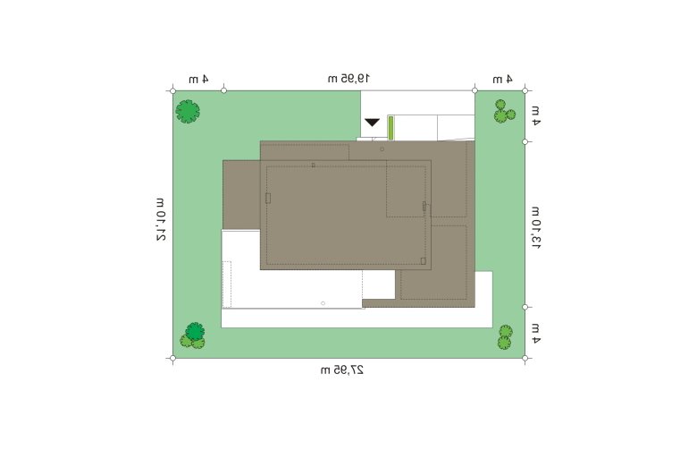 Projekt domu z poddaszem Willa l'Azur - Usytuowanie - wersja lustrzana