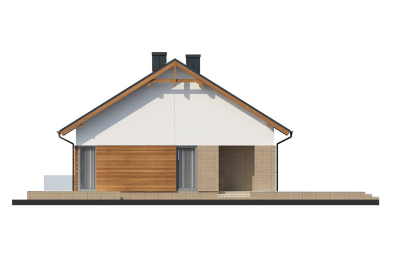 Projekt domu dwurodzinnego Duris 3 - elewacja 3