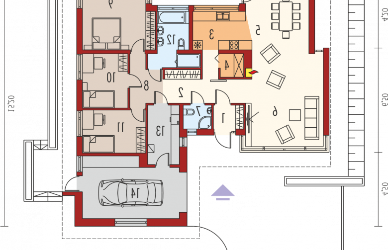 Projekt domu parterowego Alberta G1 - parter