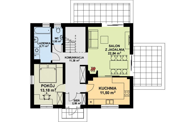 Projekt domu wielorodzinnego TK15 - parter