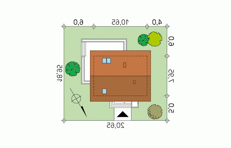 Projekt domu tradycyjnego Anka dr-ST - Usytuowanie - wersja lustrzana