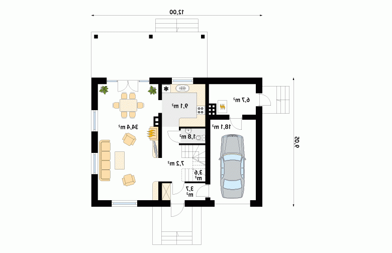 Projekt domu tradycyjnego Arnika 2 - 