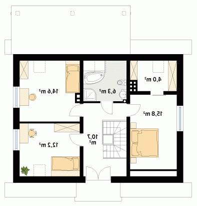 Rzut projektu Arnika 2 - wersja lustrzana