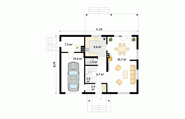 Projekt domu tradycyjnego Arnika 2 dr-T - 