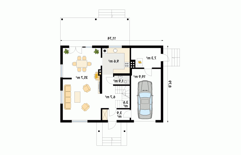 Projekt domu tradycyjnego Arnika 2 dr-T - 