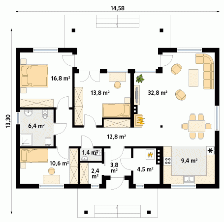 Rzut projektu Borówka 2 dr-S