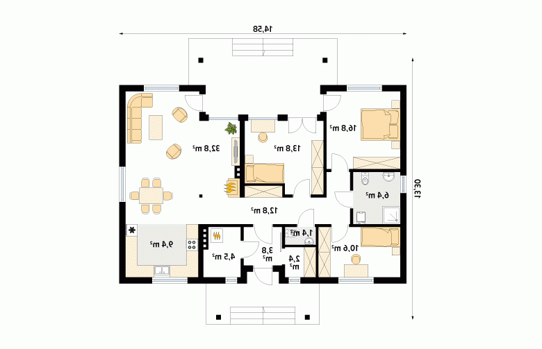 Projekt domu tradycyjnego Borówka 2 dr-S - 