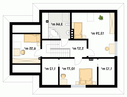 Rzut projektu Bryza dr-S - wersja lustrzana