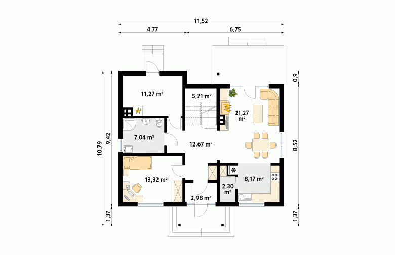 Projekt domu parterowego Dudek 2 dr-T - 