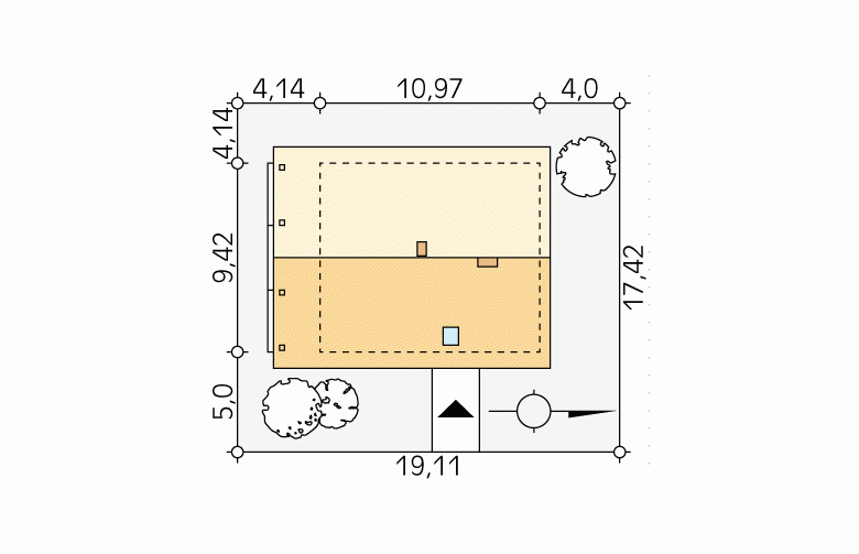 Projekt domu tradycyjnego Indygo 2 dr-T - Usytuowanie