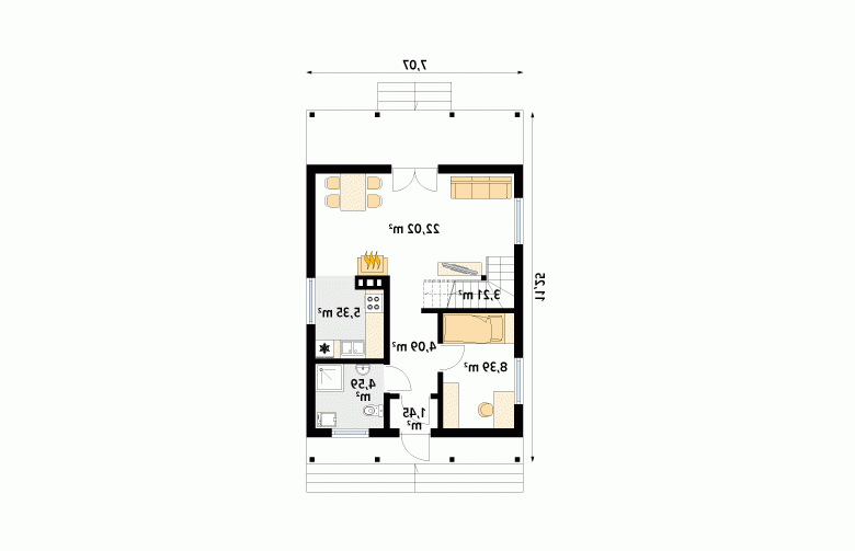 Projekt domu z bala Mikrus 2 dr-S - 