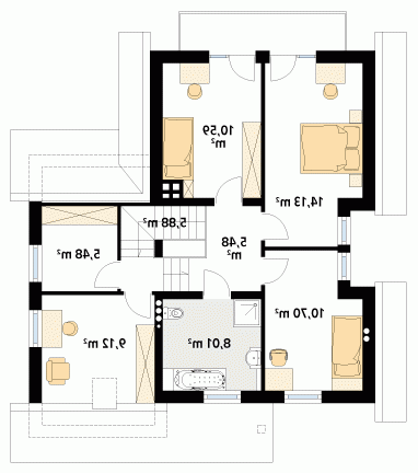 Rzut projektu Piryt 2 - wersja lustrzana