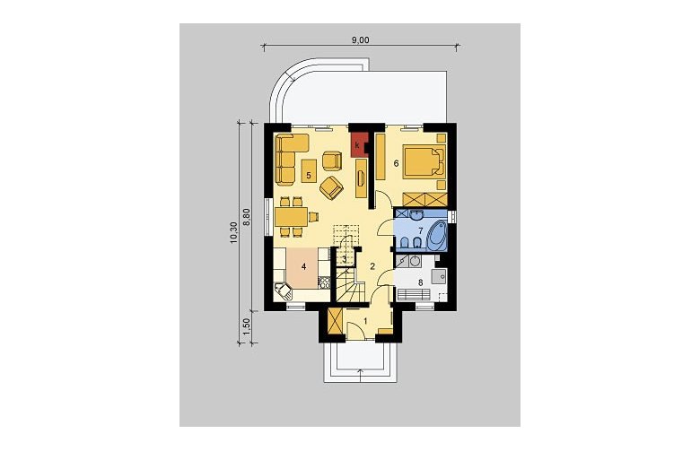 Projekt domu wielorodzinnego LK&831 - parter