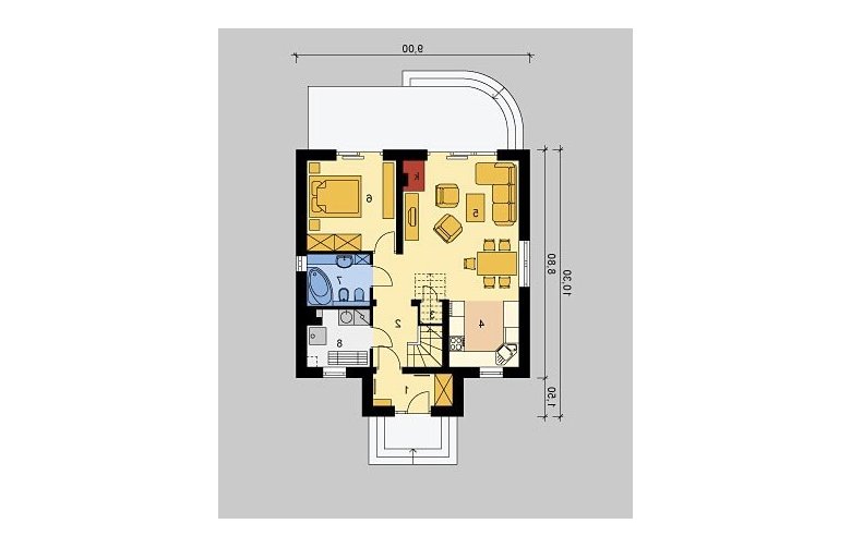 Projekt domu wielorodzinnego LK&831 - parter