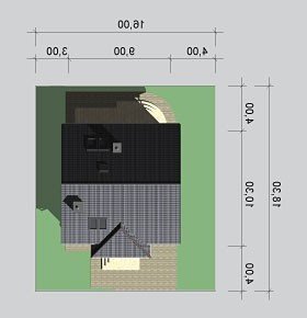 Usytuowanie budynku LK&831 w wersji lustrzanej