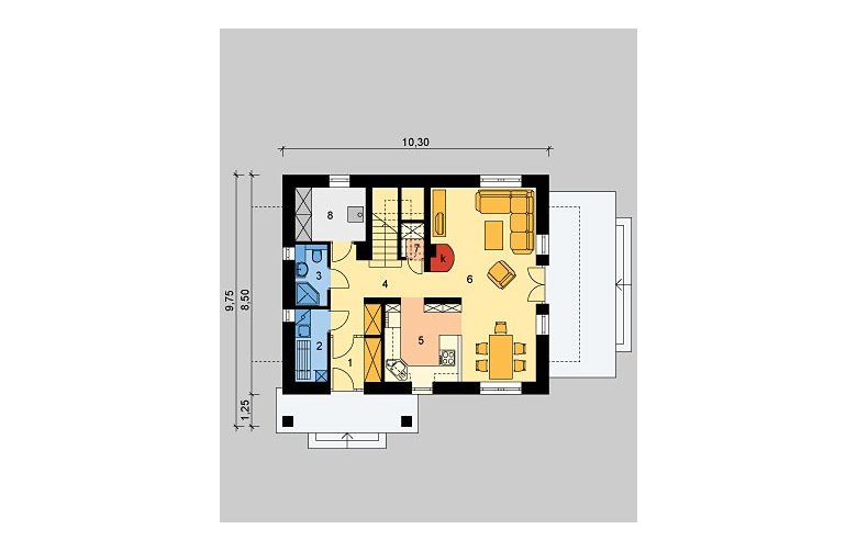 Projekt domu wielorodzinnego LK&815 - parter